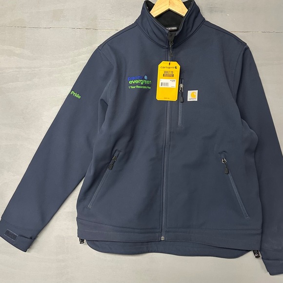 Carhartt Rain Defender Crowley Softshell Jacket Navy Blue Mens L 102199-412 NWT - Picture 2 of 4